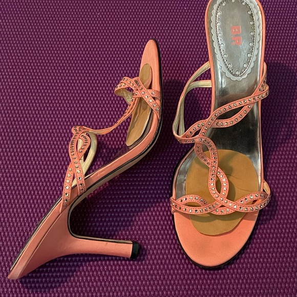 BP. High Heel Rhinestone Sandals - Pink/Coral 🌺 - Picture 3 of 8